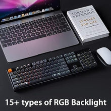 Load image into Gallery viewer, Keychron K10 Full Size Layout 104-Key Wireless Mechanical Keyboard, Hot-Swappable RGB Backlight with Gateron G Pro Brown Switch Aluminum Bluetooth/Wired Gaming Keyboard for Mac Windows