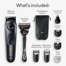 Load image into Gallery viewer, Braun All-in-One Style Kit Series 5 5470, 9-in-1 Trimmer for Men w/Beard Trimmer, Body Trimmer for Manscaping, Gillette Fusion5 ProGlide Razor, 40 Length Settings, Rechargeable Battery, Cordless