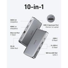 Load image into Gallery viewer, Anker 563 USB-C Hub (10-in-1, Dual 4K HDMI), Docking Station Dual Monitor, with Max 100W Pd-in, 5Gbps USB Data Ports for Windows Laptops, Dell XPS, Thinkpad, MacBook Pro, MacBook Air and More