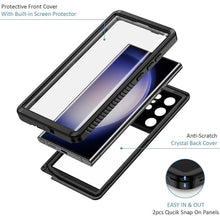 Load image into Gallery viewer, Lanhiem for Samsung Galaxy S23 Ultra Case, IP68 Waterproof Dustproof, Built-in Screen Protector, Rugged Full Body Shockproof Protective Cover for Galaxy S23 Ultra 5G 6.8 Inch, Black/Clear