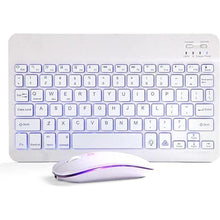 Load image into Gallery viewer, Bluetooth Keyboard and Mouse Combo for iPad - Rechargeable Wireless Keyboard & Mouse with 7-Color Backlit Compatible with iPad 9th/8th Gen, iPad Pro/Air/Mini, iPhone14/13/12 Pro, White