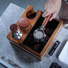 Load image into Gallery viewer, Espresso Knock Box and Tamping Station 58mm Espresso Accessories Organizer Box
