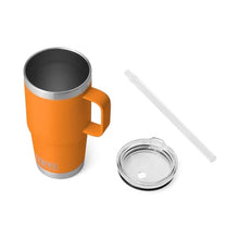Load image into Gallery viewer, YETI Rambler 25 oz Tumbler with Handle and Straw Lid, Travel Mug Water Tumbler, Vacuum Insulated Cup with Handle, Stainless Steel, King Crab Orange