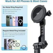 Load image into Gallery viewer, JJC Strong Magnetic Phone Desk Stand Compatible with MagSafe for iPhone 16, 15, 14, 13, 12 Pro Max Plus, MagSafe Case & All Smartphones, Height & Angle Adjustable iPhone Stand with Remote Control