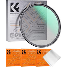 Load image into Gallery viewer, K&F Concept 49mm Black Diffusion 1/4 Filter Mist Cinematic Effect Filter with 18 Multi-Layer Coatings for Video/Vlog/Portrait Photography (K-Series)