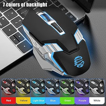 Load image into Gallery viewer, Bluetooth Mouse Wireless Gaming Mice, RGB Rechargeable Multi Device Mouse, Quiet Click, 7-Color Backlit, LED Light up Computer Mice for Laptop PC iPad Tablet MacBook Chromebook Office Games - Black