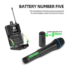 Load image into Gallery viewer, D Debra Audio AU200 Pro UHF 2 Channel Wireless Microphone System with Cordless Handheld Lavalier Headset Mics, Metal Receiver, for Karaoke Church Party (2 Bodypack)