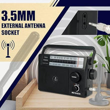 Load image into Gallery viewer, Retekess TR633 AM FM Radios with Best Reception, Portable Radio Plug in Wall, External Antenna Jack, Battery Operated Radio by 4 AA Batteries Or AC Power for Senior, Home
