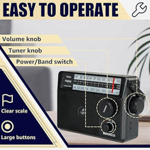Load image into Gallery viewer, Retekess TR633 AM FM Radios with Best Reception, Portable Radio Plug in Wall, External Antenna Jack, Battery Operated Radio by 4 AA Batteries Or AC Power for Senior, Home