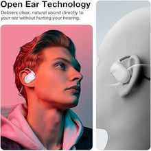 Load image into Gallery viewer, Purity Air Open Ear Headphones - True Air Conduction Wireless Bluetooth Open Ear Earbuds with Dual Mic for iPhone/Android - Secured Long Wearing Comfort, Sports Sweat Resistant (White/Grey)