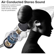 Load image into Gallery viewer, Purity Air Open Ear Headphones - True Air Conduction Wireless Bluetooth Open Ear Earbuds with Dual Mic for iPhone/Android - Secured Long Wearing Comfort, Sports Sweat Resistant (White/Grey)