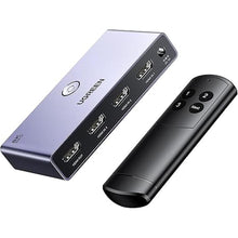 Load image into Gallery viewer, UGREEN HDMI 2.1 Switch Aluminum Ultra HD 8K@60Hz 3 in 1 Out HDMI Splitter with Remote Switcher Box Support 3D CEC HDR HDCP2.3 Compatible with PS4/3 Xbox Nintendo Switch Roku TV Fire Stick
