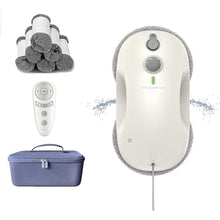 Load image into Gallery viewer, Tosima W3 Window Cleaning Robot - Dual Direction Auto-Spray Smart Window Cleaner with Triple Safety System, Smart Navigation, Remote Control, for All Smooth Surfaces, with 12 Rags, White