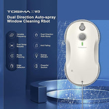 Load image into Gallery viewer, Tosima W3 Window Cleaning Robot - Dual Direction Auto-Spray Smart Window Cleaner with Triple Safety System, Smart Navigation, Remote Control, for All Smooth Surfaces, with 12 Rags, White