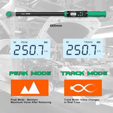 Load image into Gallery viewer, 1/2 Inch Drive Digital Torque Wrench, 12.53-250.7Ft.lb/17-340N.m, Long Electronic Torque Wrench with Preset Value, Buzzer & LED Indicator, 2% Accuracy for Bike, Motorcycles, Car