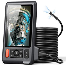 Load image into Gallery viewer, Triple Lens Sewer Inspection Camera with 50FT Semi-Rigid Cable, DEPSTECH 5"IPS Screen Endoscope Camera with Lights, 1080P Industrial Borescope, Split Screen, Waterproof Drain Pipe Camera,Carrying Case