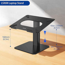 Load image into Gallery viewer, BESIGN LSX6N Laptop Stand, Ergonomic Adjustable Notebook Riser Holder, Computer Stand Compatible with Air, Pro, Dell, HP, Lenovo More 10-15.6" Laptops, Black