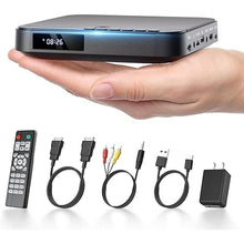 Load image into Gallery viewer, Mini DVD Player HDMI, DESOBRY 1080P HD Small Compact DVD Player for Smart TV with All Region Free, DVD CD Player with AV Output, USB/TF Card Input, Remote Control, Support PAL/NTSC