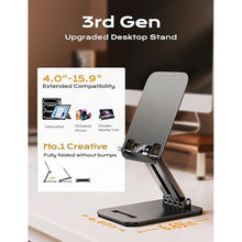 Load image into Gallery viewer, LISEN Tablet Stand for iPad Stand Holder Desk, Foldable iPad Pro Holder Portable Monitor Stand Travel Accessories, Home Office Desk Accessories for Men Gifts 2024 iPad Tab Kindle iPhone 4-15.9" Black