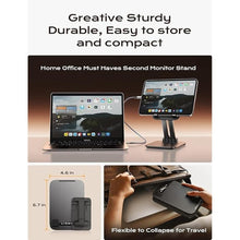 Load image into Gallery viewer, LISEN Tablet Stand for iPad Stand Holder Desk, Foldable iPad Pro Holder Portable Monitor Stand Travel Accessories, Home Office Desk Accessories for Men Gifts 2024 iPad Tab Kindle iPhone 4-15.9" Black