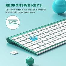 Load image into Gallery viewer, Wireless Keyboard and Mouse, Vssoplor 2.4GHz Rechargeable Compact Quiet Full-Size Keyboard and Mouse Combo with Nano USB Receiver for Windows, Laptop, PC, Notebook-Blackish Green