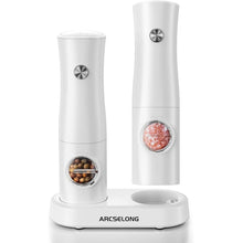 Load image into Gallery viewer, Electric Salt And Pepper Grinder Set With Type-C Rechargeable Base, No Battery Needed, Adjustable Coarseness Electronic Spice Mill Shakers Salt And Pepper Shakers Refillable