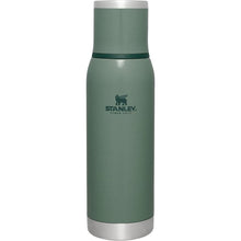 Load image into Gallery viewer, Stanley Adventure-to-Go Vacuum Bottle 25 oz | Wide Mouth with Leakproof Cup Lid | Keep Drinks Hot or Cold | Packable for Travel | Insulated Stainless Steel Thermos | BPA-Free | Hammertone Green