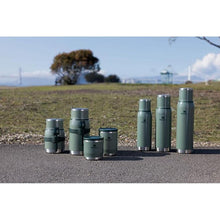 Load image into Gallery viewer, Stanley Adventure-to-Go Vacuum Bottle 25 oz | Wide Mouth with Leakproof Cup Lid | Keep Drinks Hot or Cold | Packable for Travel | Insulated Stainless Steel Thermos | BPA-Free | Hammertone Green