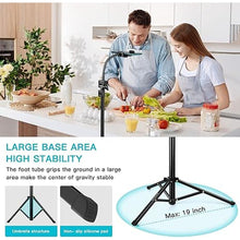 Load image into Gallery viewer, 74" Flexible Phone Tripod, Tall Cell Phone Tripod with Adjustable Gooseneck & Remote, Portable Phone Stand Tripod for Video Recording, Overhead Cellphone Tripod, Compatible with iPhone Android