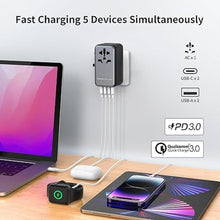 Load image into Gallery viewer, MOMAX Universal Travel Adapter, 100W Fast GaN International Power Adapter, 2PD USB-C+2QC USB-A Travel Adapter, US, UK, EU, AU Travel Adapter Worldwide for Laptops, Tablets, Phones, Vision Pro