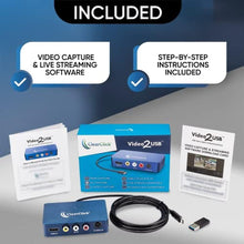 Load image into Gallery viewer, ClearClick Video to USB 1080P Audio Video Capture & Live Streaming Device - Input HDMI, AV, RCA, S-Video, VCR, VHS, Camcorder, Video8, Hi8, DVD, Gaming Systems - USB-C Plug & Play