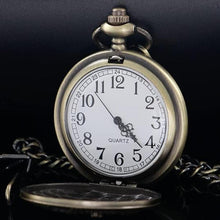 Load image into Gallery viewer, Tiong Pocket Watch Classic 3D Pattern Design Quartz Pocket Watch with Chain Birthday Christmas Gifts for Men Women