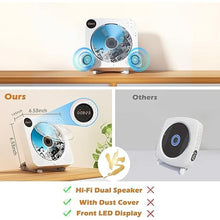 Load image into Gallery viewer, Desobry Portable Bluetooth CD Player with Speakers Wall CD Player for Home with Remote Control FM Radio Digital Screen Headphone Jack Support AUX