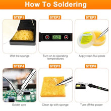 Load image into Gallery viewer, Soldering Iron Kit 80W LCD Adjustable Temperature 180-520? Solder Kit Electronics 13 in 1 Welding Tools with ON/OFF Switch, Solder Wire, Flux, 5 Soldering Tips, Desoldering Pump, Stand, Tweezers