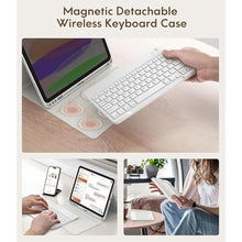 Load image into Gallery viewer, CHESONA Keyboard Case for iPad 10th Generation 10.9-inch 2022, Detachable Bluetooth Keyboard, Stand Folio Keyboard Cover with Pencil Holder, Rechargeable Keyboard for iPad 10th Gen 2022 (White)