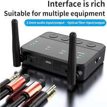 Load image into Gallery viewer, eppfun Bluetooth 5.2 Transmitter Receiver for TV Home Stereo BT Headphones, aptX Low Latency & HD Bluetooth Audio Adapter, Splitter for Wired & Wireless, Optical RCA AUX 3.5mm Inputs/Outputs