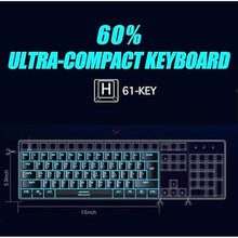 Load image into Gallery viewer, abucow Gaming Keyboard Minimalist Portable Wired Ultra-Compact Mini Imitation 61 Keys RGB Backlit Keyboard (Black)
