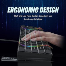 Load image into Gallery viewer, abucow Gaming Keyboard Minimalist Portable Wired Ultra-Compact Mini Imitation 61 Keys RGB Backlit Keyboard (Black)
