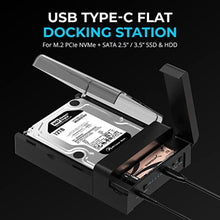 Load image into Gallery viewer, SABRENT USB-C Lay Flat Docking Station – NVMe M.2 + SATA 2.5”/3.5” SSD/HDD Enclosure, 10Gbps, Tool-Free, Offline Clone Function, USB 3.2 Type-C, for Windows, Mac, Linux (DS-UFNC)