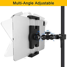 Load image into Gallery viewer, Mippko Tablet Holder for Treadmill/Spin Bike/Stroller/Wheelchair/Golf Cart/Poles/Music Stand/Stationary Bike,360°Adjustable iPad Mount,Compatible with 7~12.9" iPad/Nexus/Fire HD/e-Book/LG G/Switch