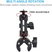 Load image into Gallery viewer, PellKing Camera Motorcycle Mount for Insta360 Go 3,X4/X3/X2,360 Rotation Metal Action Camera Clamp Holder with 1/4Thread for Moto Bike Bicycle Handlebar, for Insta360 One Go 3,X3/X2/X