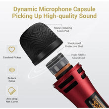 Load image into Gallery viewer, TONOR Wireless Microphones, UHF Dual Karaoke Microphone System, Microfonos Inalambricos with Rechargeable Receiver, Cordless Dynamic Mic Micro Set for Singing, Wedding, DJ, Party, Speech TW320 Red