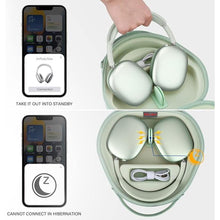 Load image into Gallery viewer, Elonbo Hard Carrying Case for Apple AirPods Max Wireless Over-Ear Headphones, AirPods Max Cover, Bluetooth Wireless Headphones Travel Protective Holder, Earphone Storage Bag, Green-PU Leather