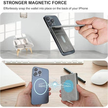 Load image into Gallery viewer, KIHUWEY for MagSafe Wallet Card Holder with Magnetic, Mag Safe Leather Detachable Kickstand RFID Wallet for iPhone 16 15 14 13 12 Pro Max Plus Not for iPhone 13 12 mini (Gray)