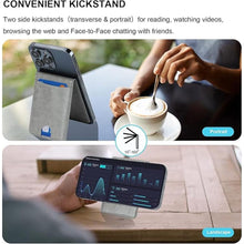 Load image into Gallery viewer, KIHUWEY for MagSafe Wallet Card Holder with Magnetic, Mag Safe Leather Detachable Kickstand RFID Wallet for iPhone 16 15 14 13 12 Pro Max Plus Not for iPhone 13 12 mini (Gray)