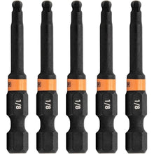 Load image into Gallery viewer, Ball-End Hex 1/8" Impact Driver Bit - Railer Allen Wrench Drill Hex Bits. 1/4 Quick Release S2 Steel 2 inch 1/8" Ball-End Hex Bits. (5 Pack)