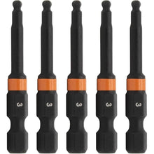 Load image into Gallery viewer, Ball-End Hex 3mm Impact Driver Bit - Railer Allen Wrench Drill Hex Bits. 1/4 Quick Release S2 Steel 2 inch 3mm Ball-End Hex Bits. (5 Pack)