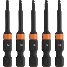 Load image into Gallery viewer, Ball-End Hex 2mm Impact Driver Bit - Railer Allen Wrench Drill Hex Bits. 1/4 Quick Release S2 Steel 2 inch 2mm Ball-End Hex Bits. (5 Pack)