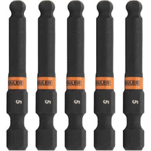 Load image into Gallery viewer, Ball-End Hex 5mm Impact Driver Bit - Railer Allen Wrench Drill Hex Bits. 1/4 Quick Release S2 Steel 2 inch 5mm Ball-End Hex Bits. (5 Pack)