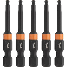 Load image into Gallery viewer, Ball-End Hex 7/64" Impact Driver Bit - Railer Allen Wrench Drill Hex Bits. 1/4 Quick Release S2 Steel 2 inch 7/64" Ball-End Hex Bits. (5 Pack)